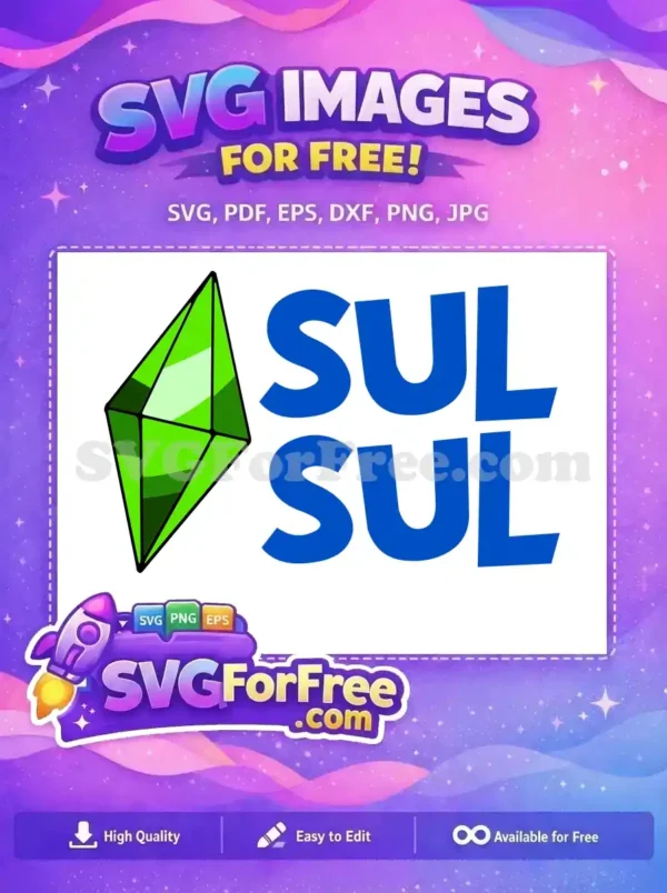 Free Green Plumbob Free Sul Sul Text Sims Free SVG