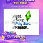 Free Eat Sleep Play Sims Free Checklist Free SVG 2 - Instant Download