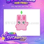 Free Pink Bunny Waving Free Green Plumbob Sims Free SVG - Instant Download