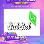 Free Black Flowy Text Free Green Plumbob Sims Free SVG - Instant Download
