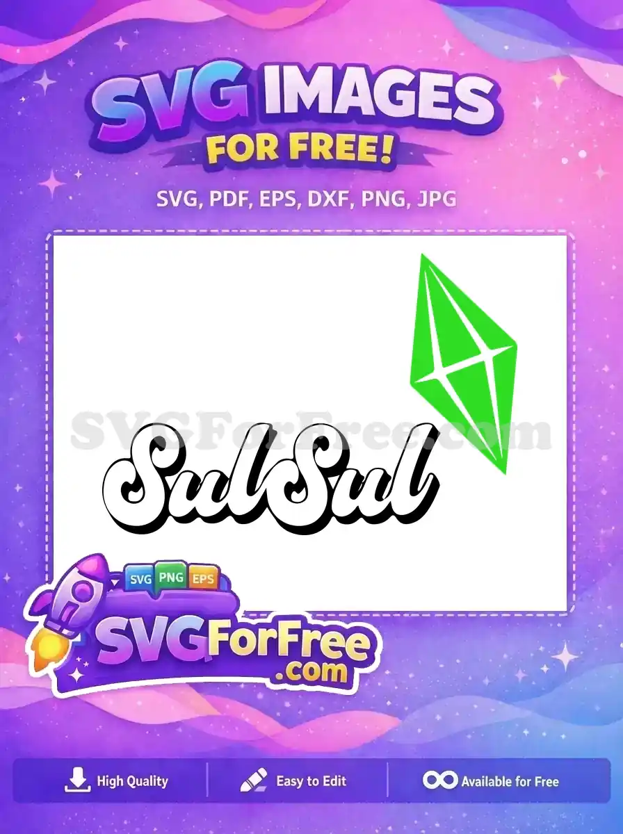 Free Black Flowy Text Free Green Plumbob Sims Free SVG