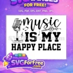 Free Retro Mic Free Music Notes Singer Quotes Free SVG - Instant Download