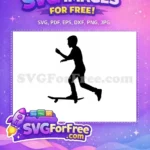 Free Skateboarder Stance Free Urban Silhouette Graphic Free SVG - Instant Download