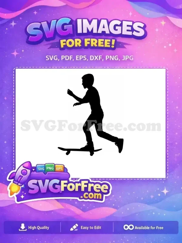 Free Skateboarder Stance Free Urban Silhouette Graphic Free SVG