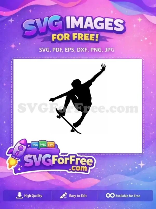 Free Silhouette Skate Boarder Free Extreme Sports Free SVG 1