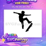 Free Silhouette Skate Boarder Free Mid-Air Trick Free SVG - Instant Download