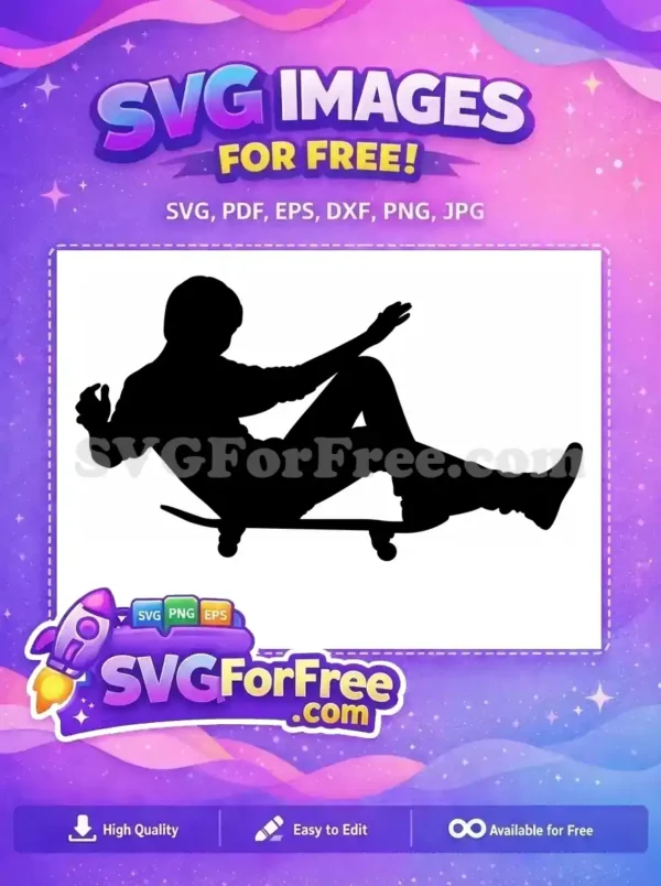 Free Skateboarder Silhouette Free Stencil Art Free Skate Free SVG
