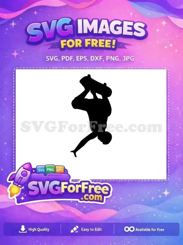 Free Inverted Trick Free Silhouette Skate Boarder Free SVG Free Inverted Trick Free Silhouette Skate Boarder Free SVG