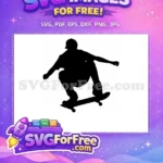 Free Skater Silhouette Free Skate Boarding Cool Free SVG - Instant Download