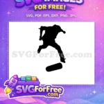 Free Silhouette Skate Boarder Free Action Pose Silhouette Free SVG - Instant Download