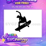 Free Skateboard Trick Free Silhouette Skateboarding Free SVG 1 - Instant Download
