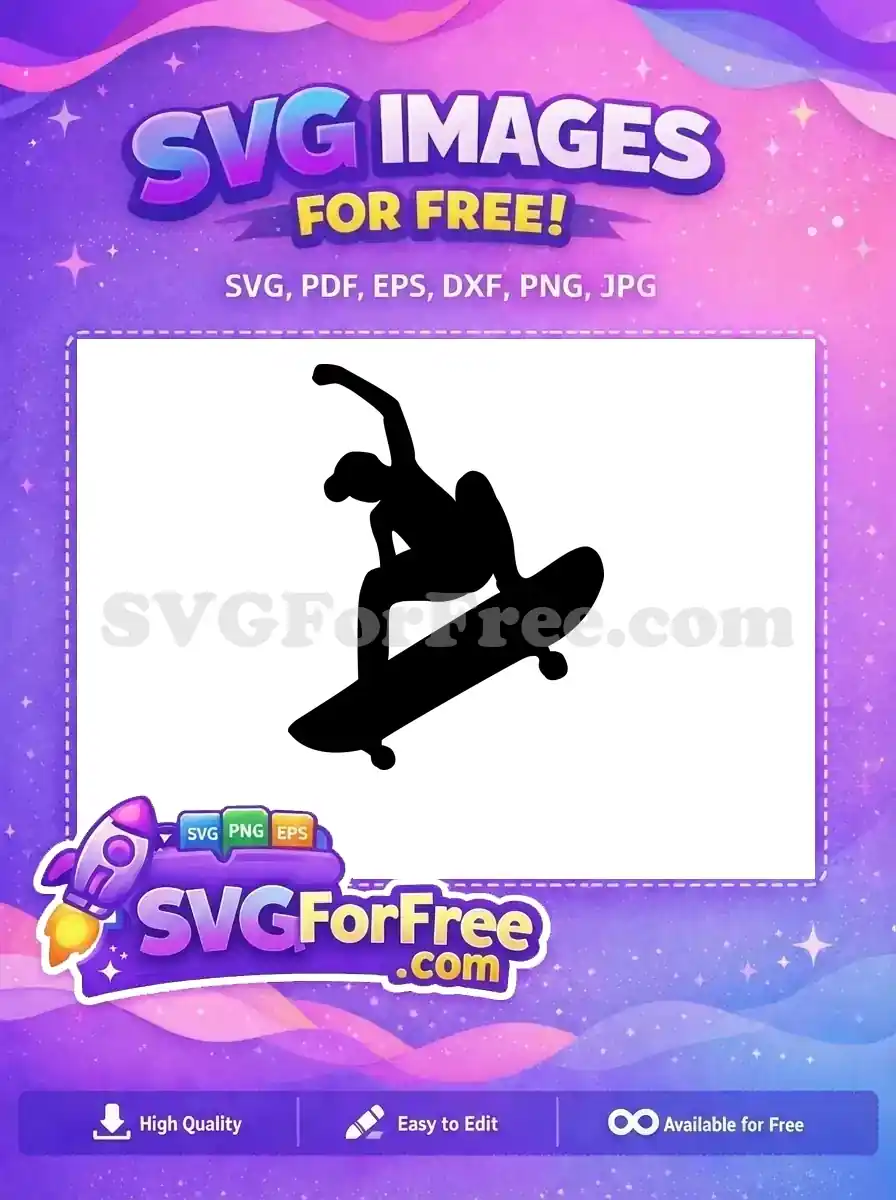 Free Skateboard Trick Free Silhouette Skateboarding Free SVG 1
