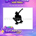 Free Silhouette Skateboarder Free Action Pose Skater Free SVG - Instant Download