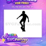 Free Silhouette Skate Boarder Free Grind Rail Trick Free SVG - Instant Download