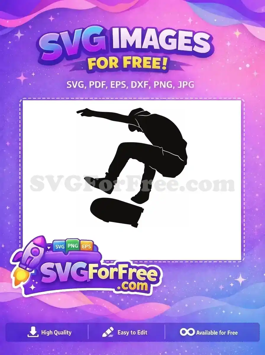 Free Silhouette Skate Boarder Free Air Trick Silhouette Free SVG
