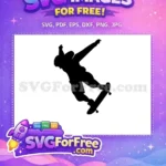 Free Skateboard Trick Free Silhouette Stunt Skate Boarder Free SVG - Instant Download
