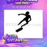 Free Silhouette Skate Boarder Free Jumping Trick Cool Free SVG - Instant Download