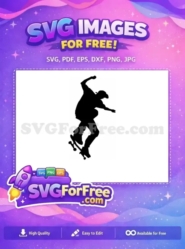 Free Skateboard Trick Free Silhouette Skateboarding Free SVG 2