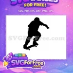 Free Skateboard Silhouette Free Ollie Trick Silhouette Free SVG - Instant Download