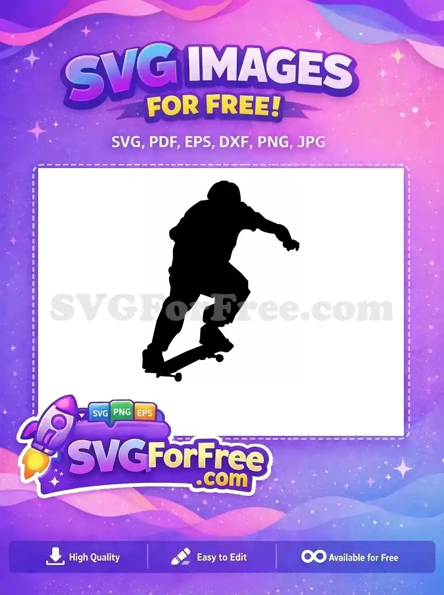 Free Skateboard Silhouette Free Ollie Trick Silhouette Free SVG