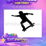 Free Skateboard Trick Free Silhouette Skate Boarder Free SVG 3 - Instant Download