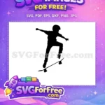 Free Helmet Silhouette Free Skate Boarder Stunt Free SVG - Instant Download