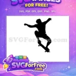 Free Silhouette Skater Free Silhouette Trick Skateboarding Free SVG - Instant Download