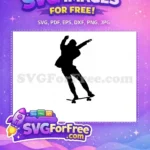 Free Skate Boarder Silhouette Free Cool Trick Free SVG - Instant Download