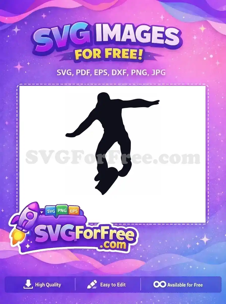 Free Silhouette Skateboarder Free Action Sports Design Free SVG