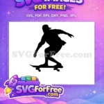 Free Cap Wearing Free Skateboarder Silhouette Extreme Free SVG - Instant Download