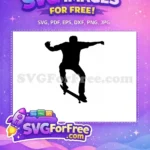Free Skateboarder Silhouette Free Extreme Sports Silhouette Free SVG - Instant Download