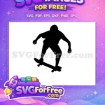 Free Skateboarder Pose Free Silhouette Skateboarding Tricks Free SVG - Instant Download