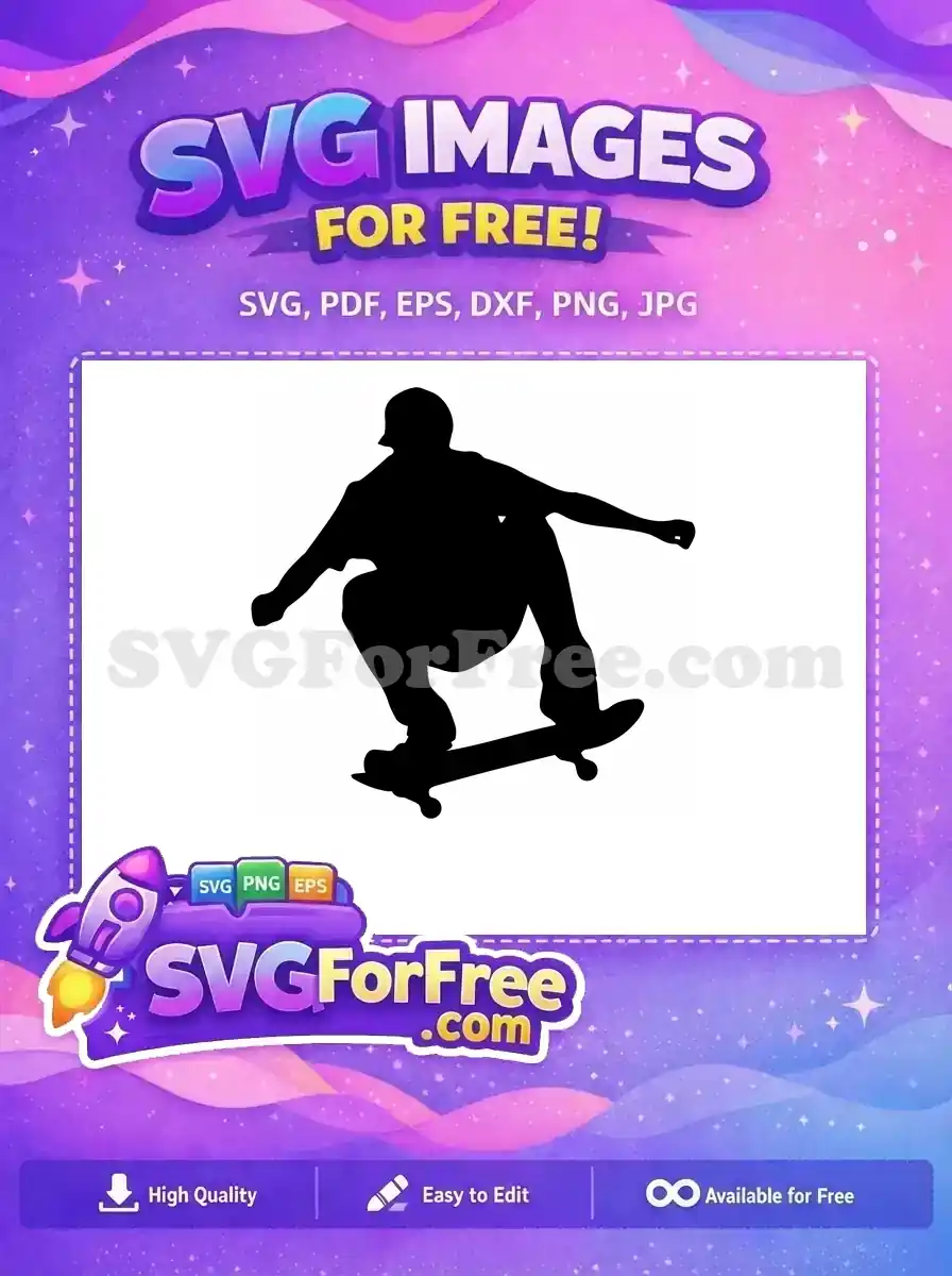 Free Skateboard Trick Free Skateboarding Silhouette Cool Free SVG