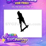 Free Black Silhouette Free Skate Boarder Silhouette Free SVG 2 - Instant Download