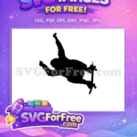 Free Silhouette Skate Boarder Free Air Trick Extreme Free SVG - Instant Download