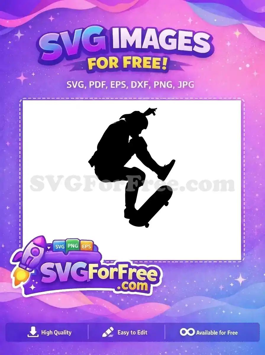 Free Skateboard Silhouette Free Extreme Sports Skateboarding Free SVG