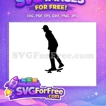 Free Skateboarder Silhouette Free Cap Detail Skateboarding Free SVG - Instant Download
