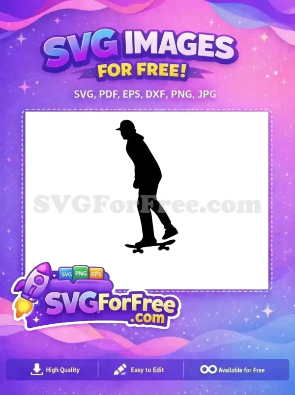 Free Skateboarder Silhouette Free Cap Detail Skateboarding Free SVG