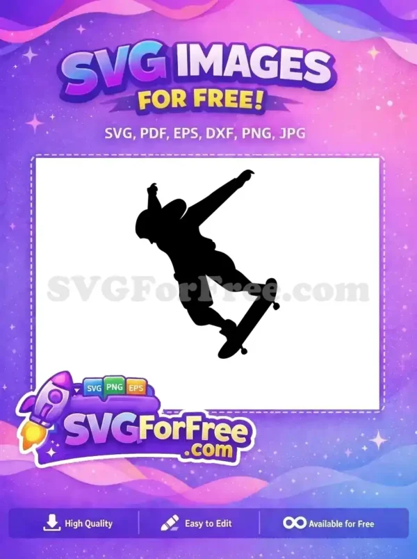 Free Skateboarder Silhouette Free Extreme Sports Free Skate Boarder Free SVG