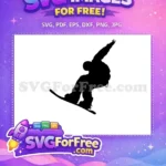 Free Snowboarder Silhouette Free Jumps Free SVG - Instant Download