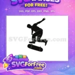 Free Silhouette Skate Boarder Free Action Pose Free SVG - Instant Download