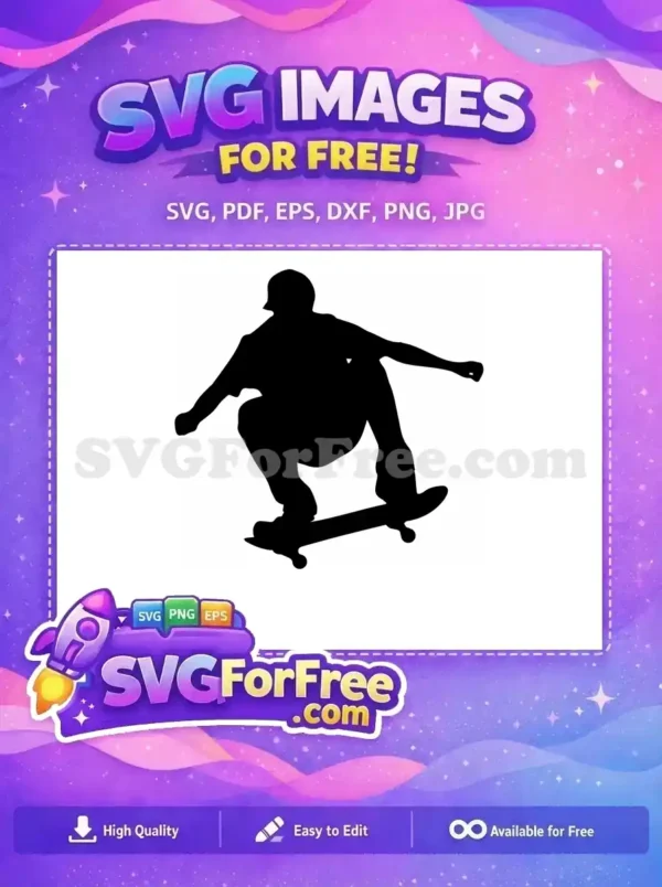 Free Skateboarder Stance Free Black Silhouette Skateboarding Free SVG