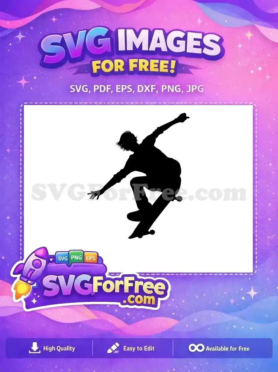 Free Extreme Skateboarding Free Silhouette Trick Art Free SVG