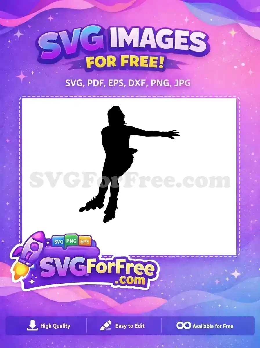 Free Inline Skater Silhouette Free Roller Skate Tricks Cool Free SVG