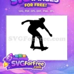 Free Skateboarder Silhouette Free Cool Trick Skateboarding Free SVG - Instant Download