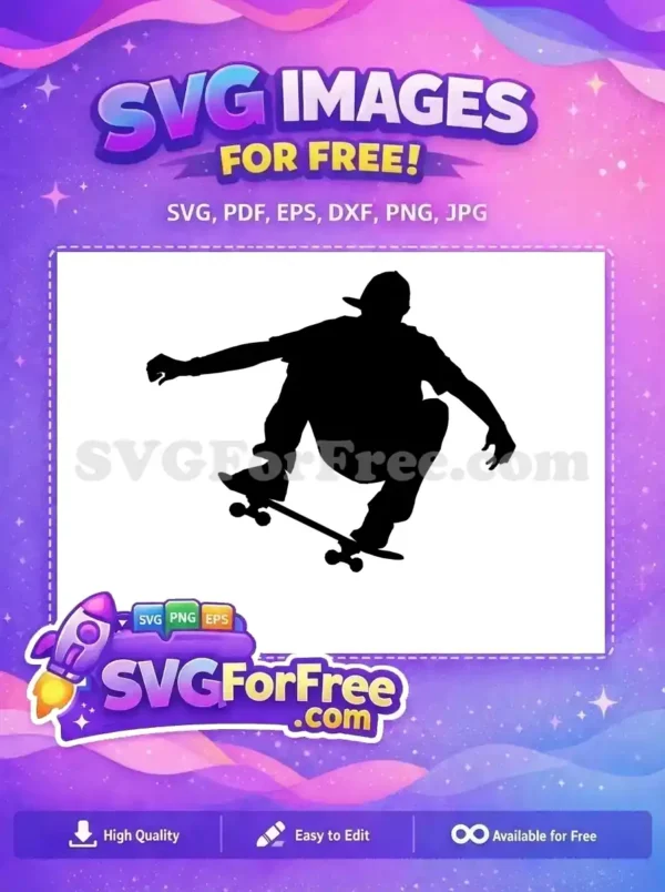 Free Silhouette Skater Free Skate Boarder Silhouette Free SVG