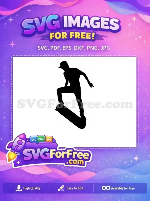 Free Skateboard Trick Free Silhouette Skateboarding Free SVG 11