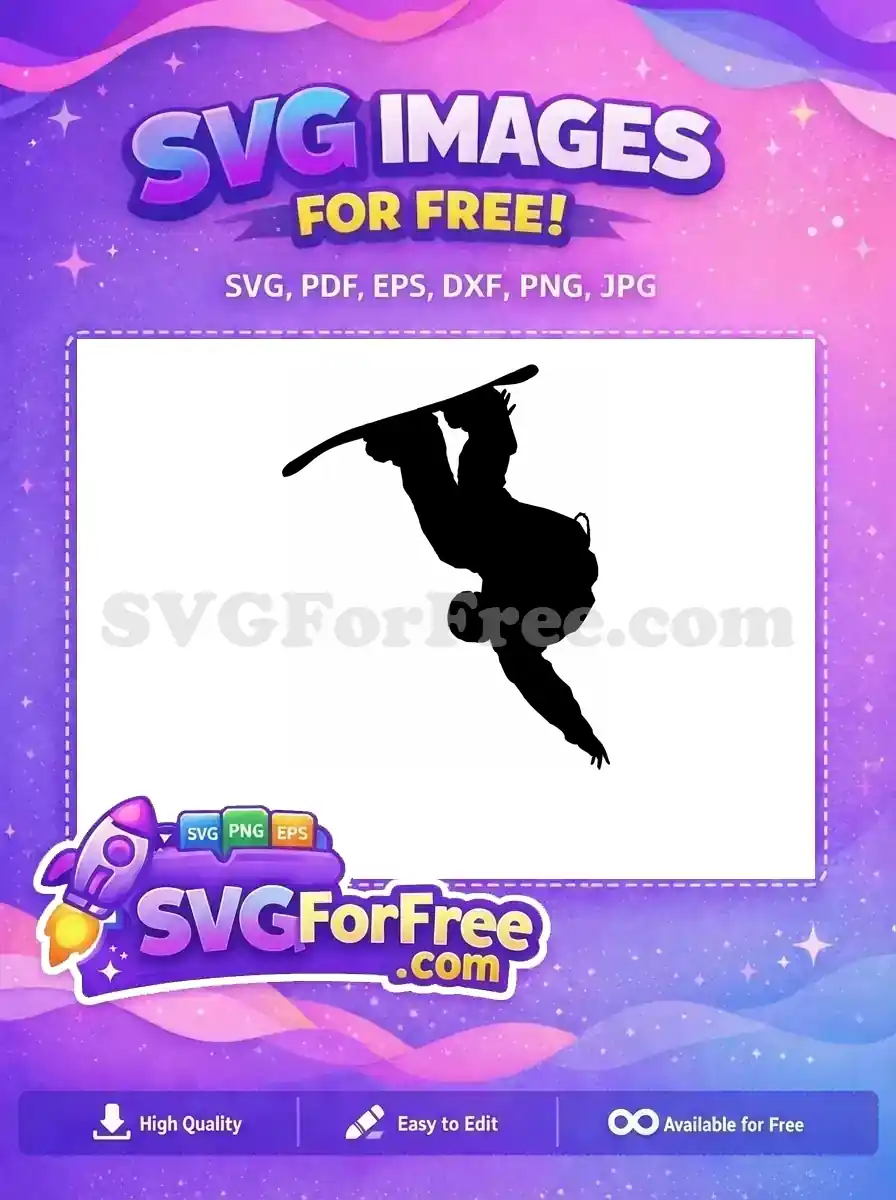 Free Skateboard Trick Free Silhouette Skateboarding Free SVG 12
