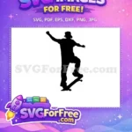 Free Skateboard Stunt Free Cool Skate Park Silhouette Free SVG - Instant Download
