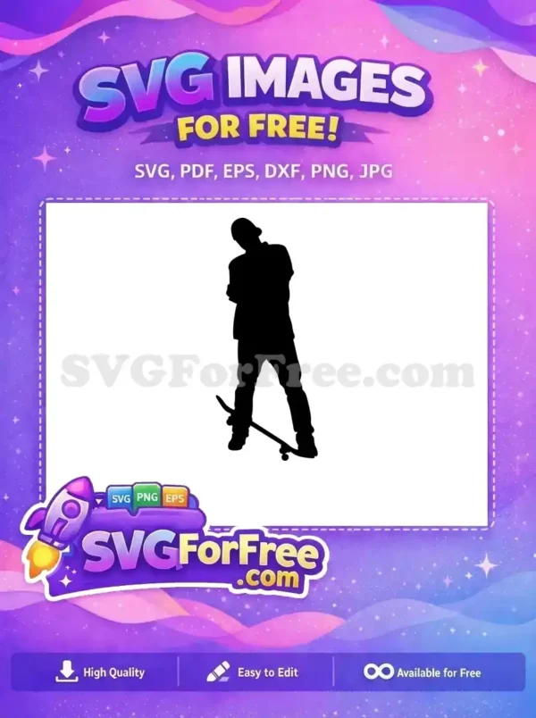 Free Skateboarder Silhouette Free Cap Wear Free SVG